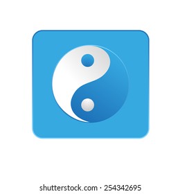 Yin Yang icon in flat style. Vector Illustration