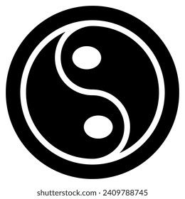 yin yang icon with glyph style and pixel perfect base. Suitable for website design, logo, app and UI. Based on the size of the icon in general, so it can be reduced.