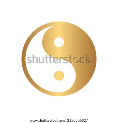 Yin yang icon with gold gradient