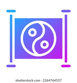 yin and yang icon gradient purple style chinese new year illustration vector perfect. Icon sign from modern collection for web. Nice design perfect