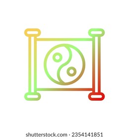 Yin and yang icon gradient yellow green red colour chinese new year vector element and symbol perfect.