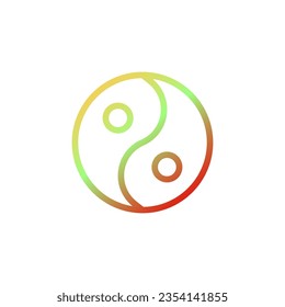 Yin and yang icon gradient yellow green red colour chinese new year vector element and symbol perfect.