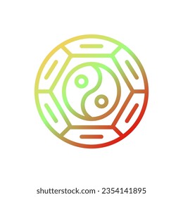 Yin and yang icon gradient yellow green red colour chinese new year vector element and symbol perfect.