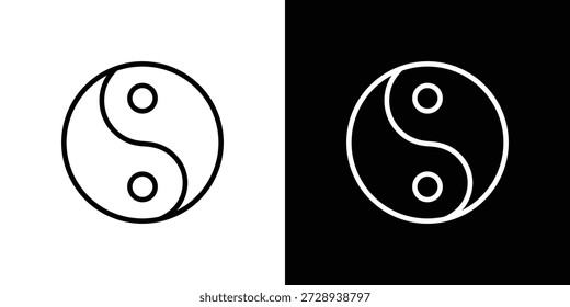Gráfico de icono de Yin yang, trazo editable. Conveniente para el diseño del Sitio web, logotipo, App, Plantilla, y ui ux.