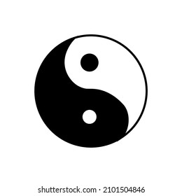 Yin yang icon. Harmony sign. Religion symbol. Circle element. Contrast design. Vector illustration. Stock image. 