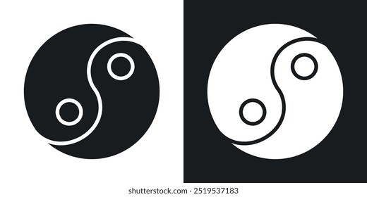 Yin yang icon icons in black and white filled style