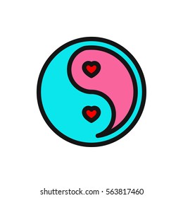 yin yang icon illustration isolated vector sign symbol