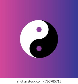 Yin and yang icon illustration isolated vector sign symbol