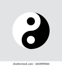 Yin yang icon isolated of flat style. Vector illustration.