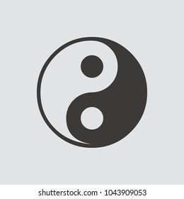 Yin yang icon isolated of flat style. Vector illustration.