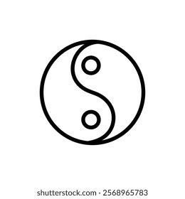 Yin yang icon Isolated flat vector in outline