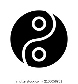 Icono de Yin Yang aislado en fondo blanco