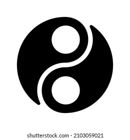 Icono de Yin Yang aislado en fondo blanco