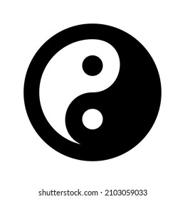 Icono de Yin Yang aislado en fondo blanco