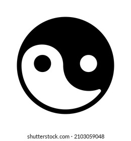 Icono de Yin Yang aislado en fondo blanco