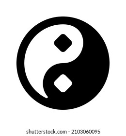 Icono de Yin Yang aislado en fondo blanco