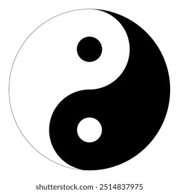 Yin and Yang icon isolated on a transparent background. Vector illustration