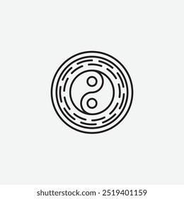 Yin yang icon isolated on white background