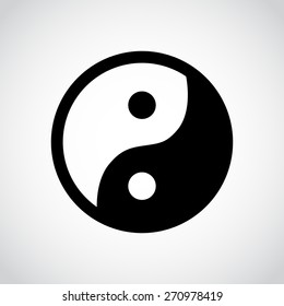 Yin and yang icon isolated on white background. Vector art.