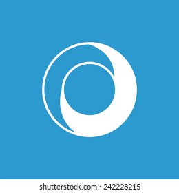 yin yang icon, isolated, white on the blue background. Exclusive Symbols 