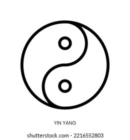 yin yang icon. Line Art Style Design Isolated On White Background