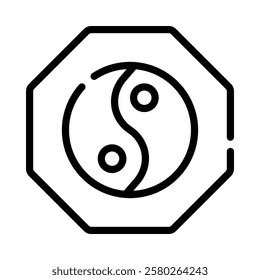 Yin Yang Icon in Line Style