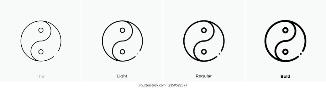 yin yang icon. Linear style sign isolated on white background. Vector illustration.