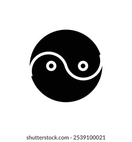 Yin yang icon logo sign set vector outline