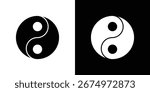 Yin yang icon logo. simple graphic symbols