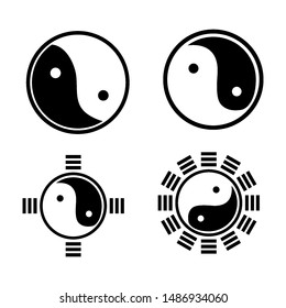 yin yang icon logo vector design template