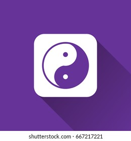 Yin yang icon with long shadow