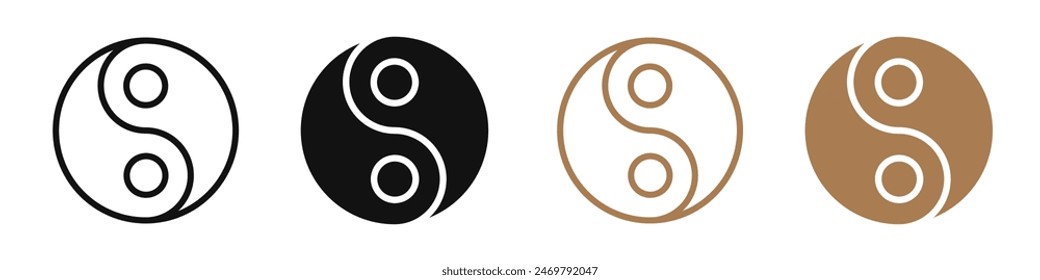 Yin yang icon mark in filled style