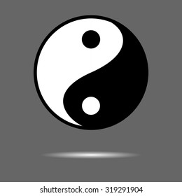 Yin Yang icon. Meditation and taoism and buddhism. Vector graphic illustration