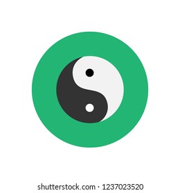 yin yang icon on green background