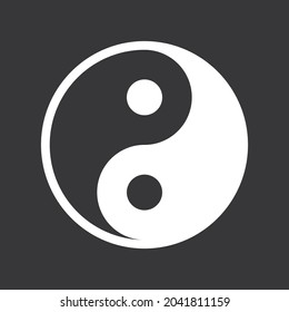 yin yang icon on grey background