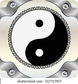 Yin Yang icon on a stylish background,  illustration for web design