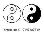 Yin Yang icon on white background