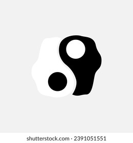 yin yang icon on a white background, vector illustration