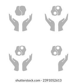 yin yang icon on a white background, vector illustration