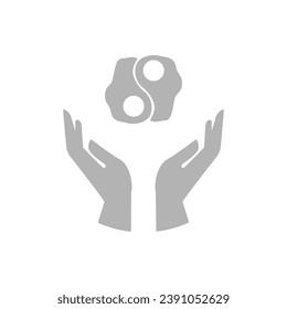 yin yang icon on a white background, vector illustration