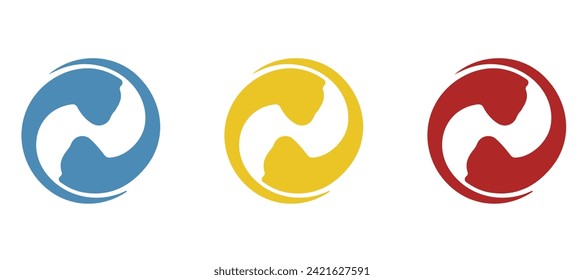 yin yang icon on a white background, vector illustration