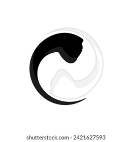 yin yang icon on a white background, vector illustration
