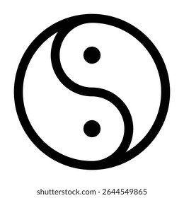 Yin yang icon outline set sign