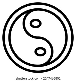 yin yang icon with outline style. Suitable for website design, logo, app and UI. Based on the size of the icon in general, so it can be reduced.	
