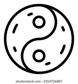 Yin yang icon outline vector. Mind balance. People health