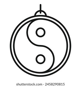 Yin yang icon outline vector. Unity east symbol. Harmony balance