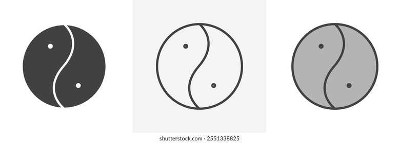 Paquete de iconos de Yin Yang. Ilustración vectorial. EPS10