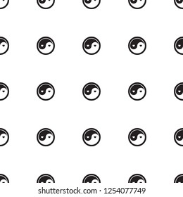 yin yang icon pattern seamless white background. Editable filled yin yang icon. yin yang icon pattern for web and mobile.