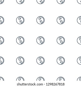 yin yang icon pattern seamless white background. Editable outline yin yang icon. yin yang icon pattern for web and mobile.