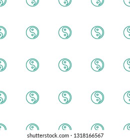 yin yang icon pattern seamless white background. Editable outline yin yang icon. yin yang icon pattern for web and mobile.